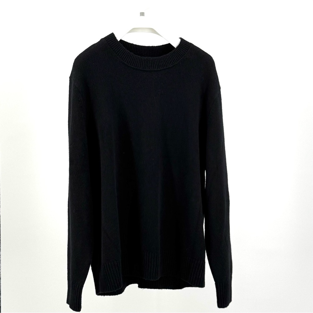Lululemon Men’s Black Cotton Wool Blend Textured Knit Crewneck Sweater Size M